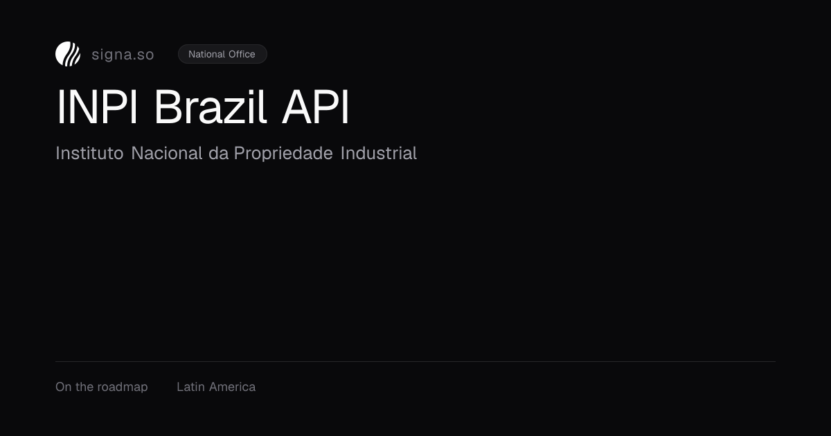 INPI Brazil API — Brazilian Trademark Data | Signa