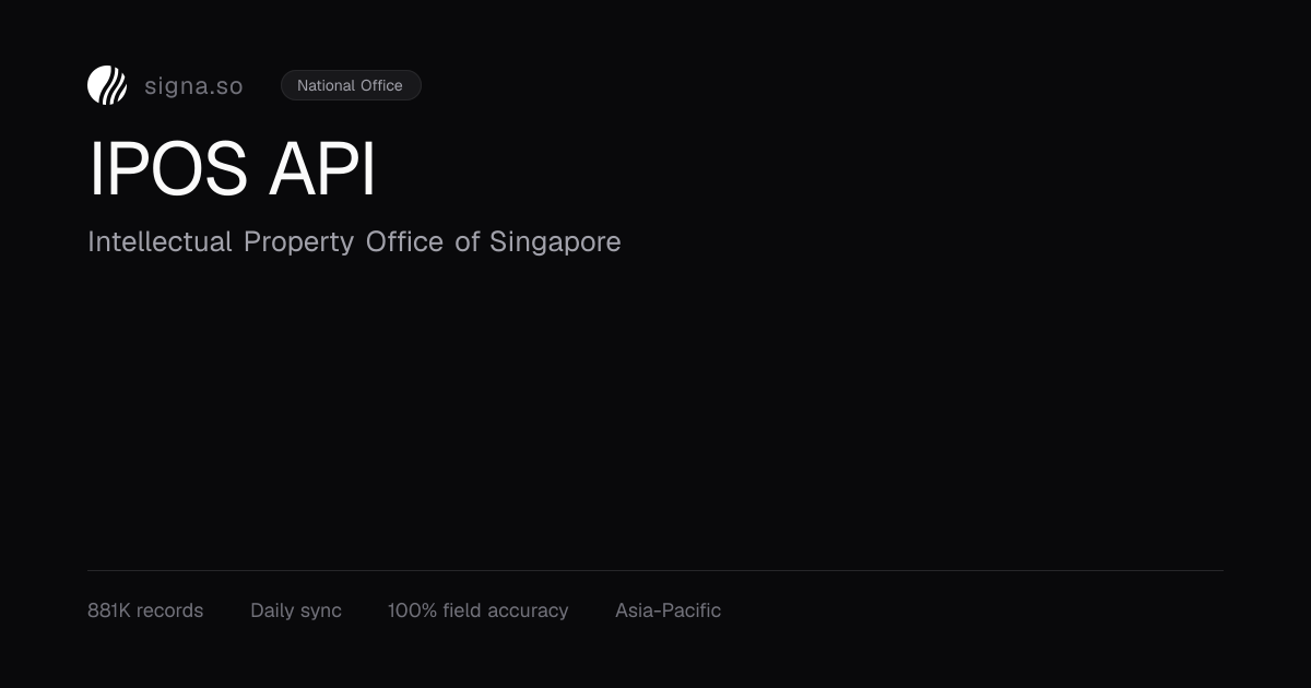 IPOS API — Singapore Trademark Data | Signa